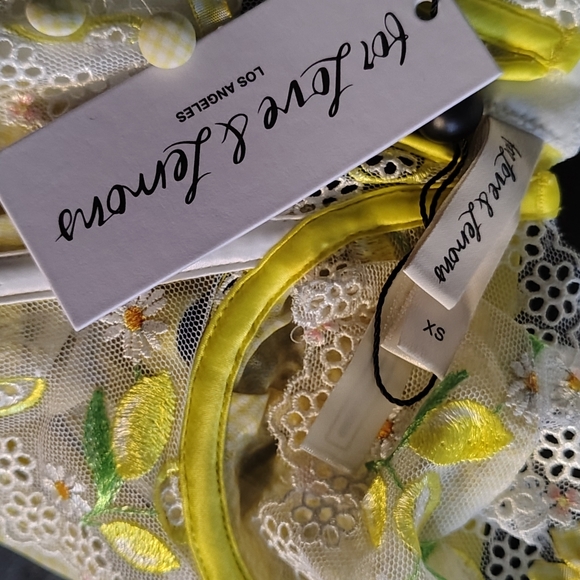 For Love And Lemons Yellow Floral Lace Bra - Picture 9 of 9